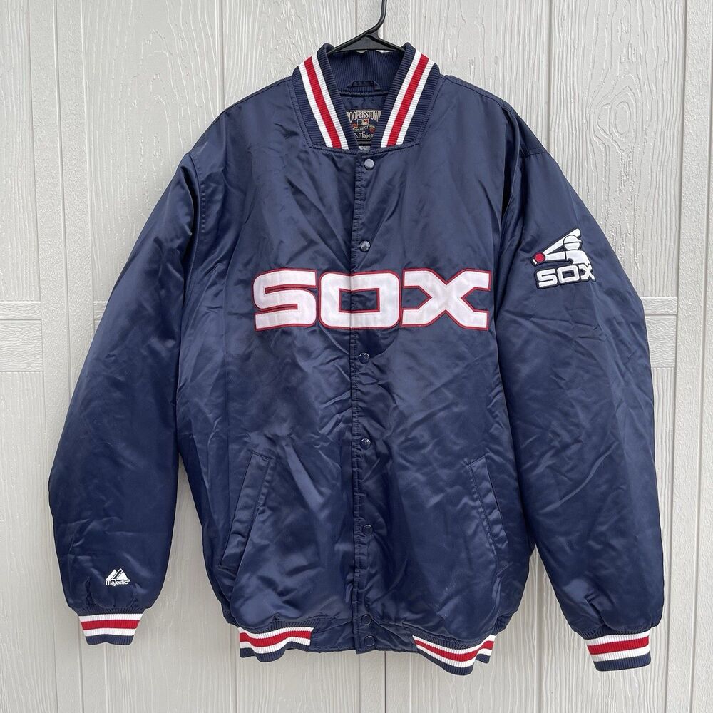 Vtg Majestic Cooperstown Collection Men Chicago White Sox Varsity Jacket Size XL